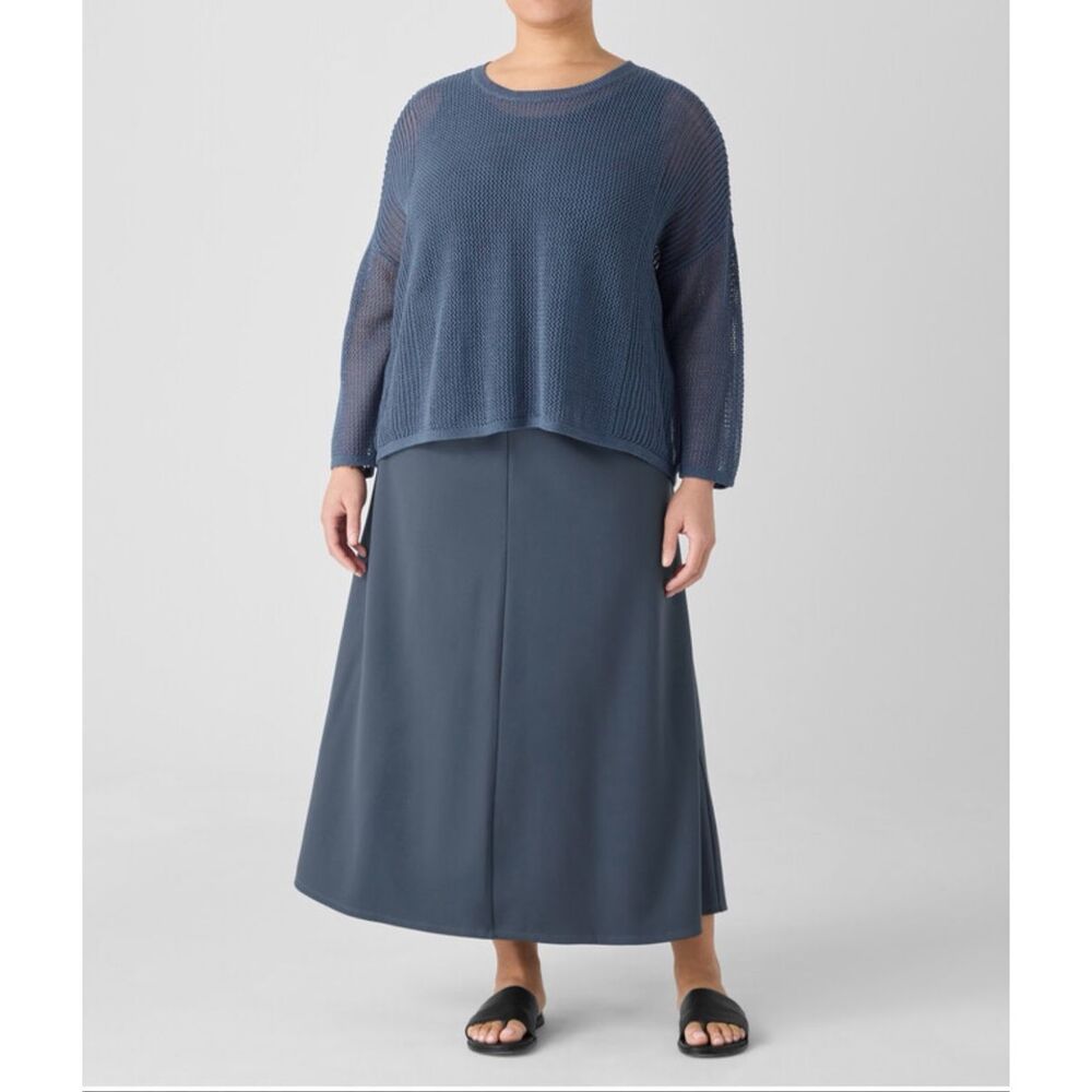 Eileen Fisher $188 Lightweight Ponte A-Line Skirt Eclipse women's 2X NEW - Picture 1 of 16